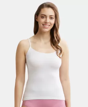 Micro Modal Elastane Stretch Camisole with Adjustable Straps and StayFresh Treatment - White