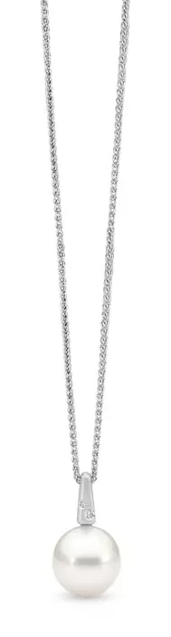 Modern Pearl & Diamond Pendant