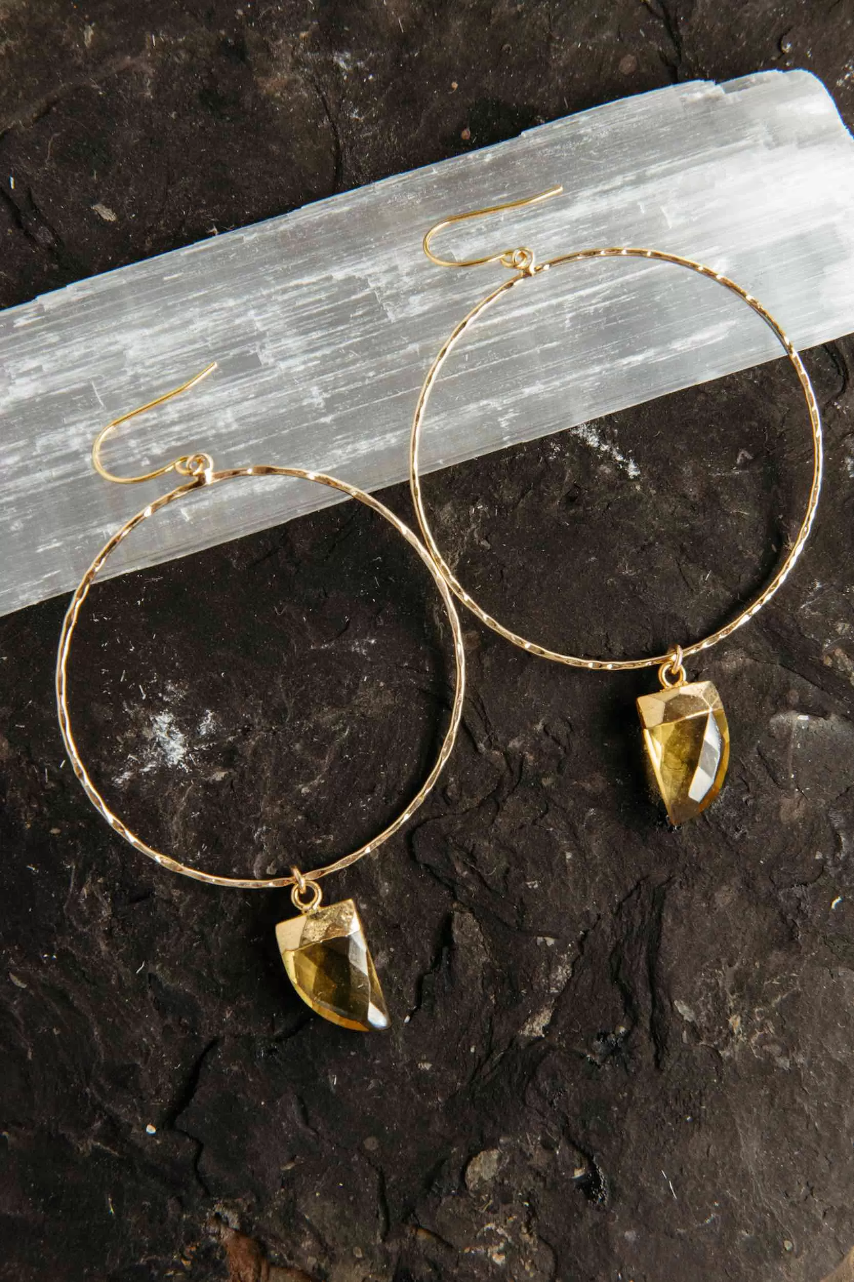 Move Toward Joy Citrine Gold Hoop Earrings