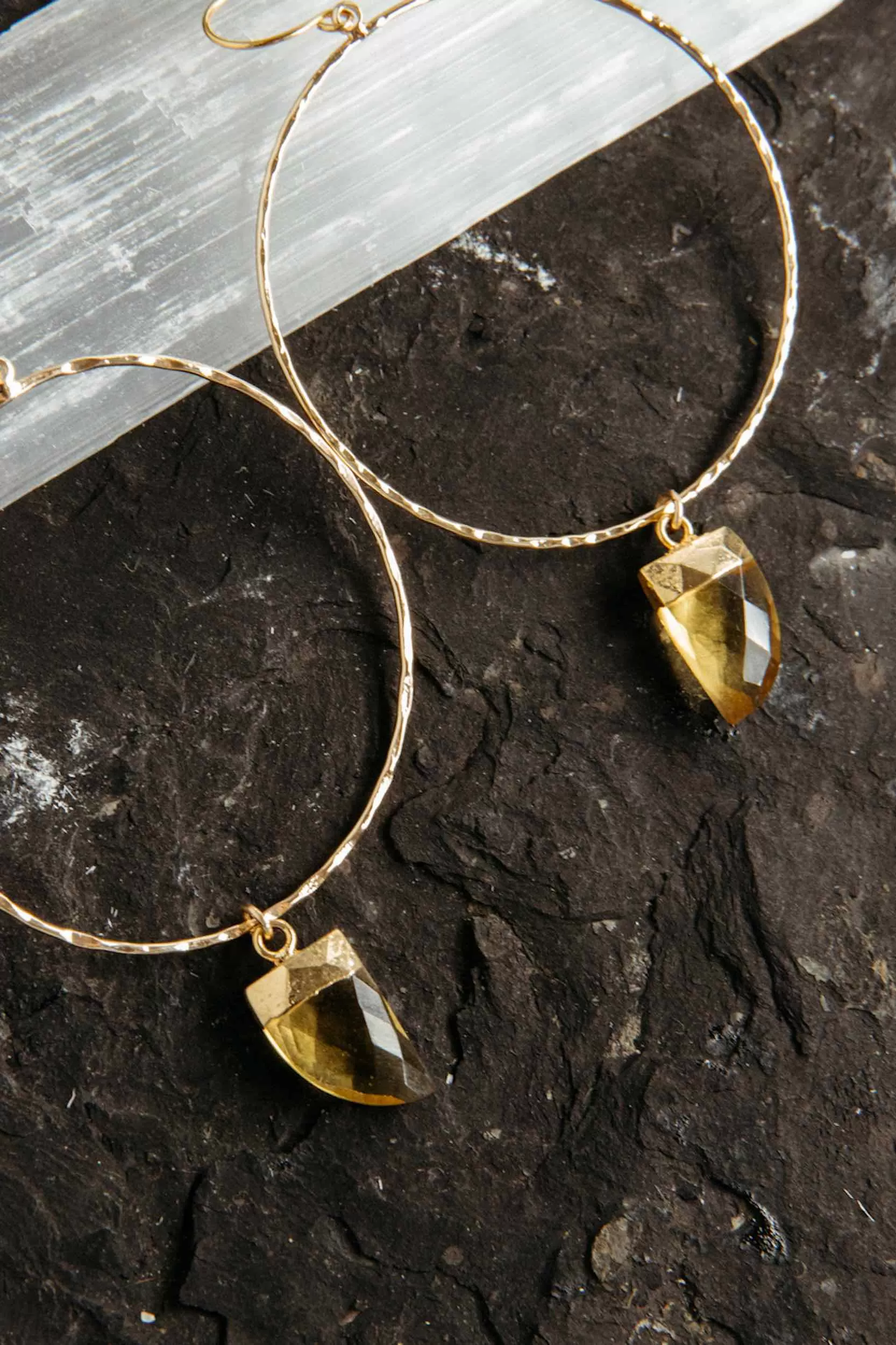 Move Toward Joy Citrine Gold Hoop Earrings