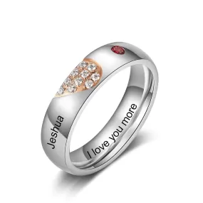 Personalized Stainless Steel Couple Rings