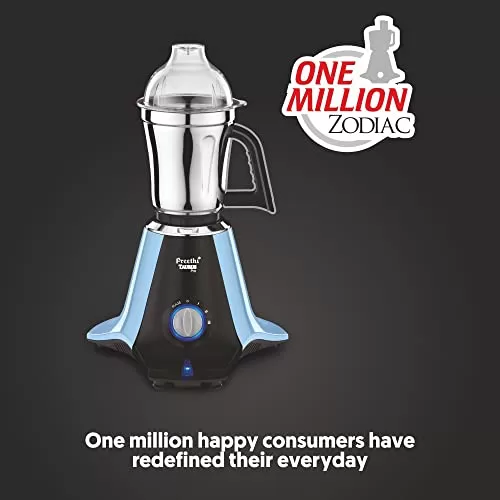 Preethi Taurus Pro MG-259 mixer grinder, 1000 watt, Blue-Black, 3 jars, 2yr Guarantee & Lifelong Free Service