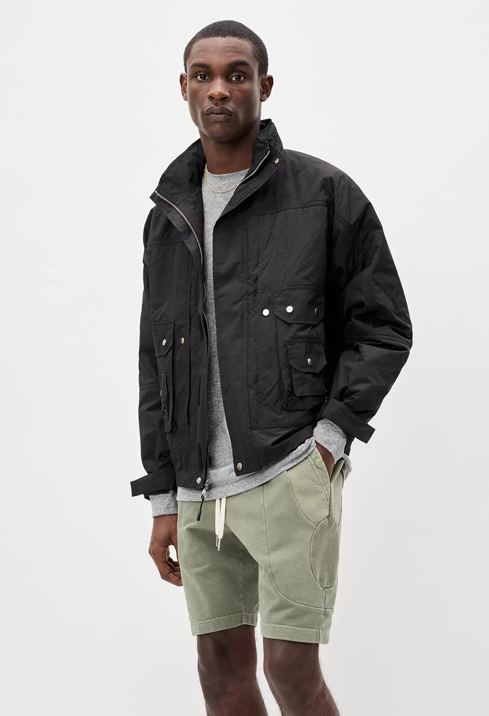 Quilted Nylon Hunting Jacket / Black