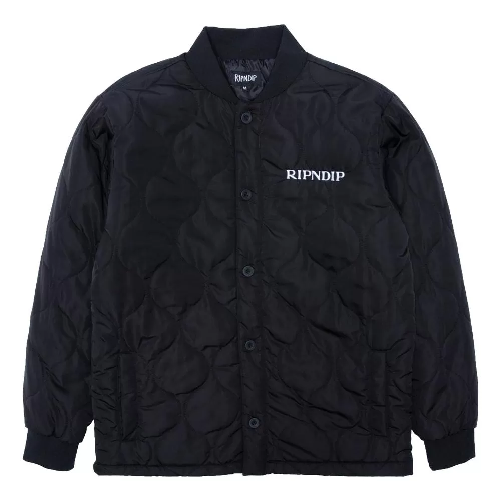 RIPNDIP NERMBOUTINS QUILTED BOMBER JACKET-BLACK