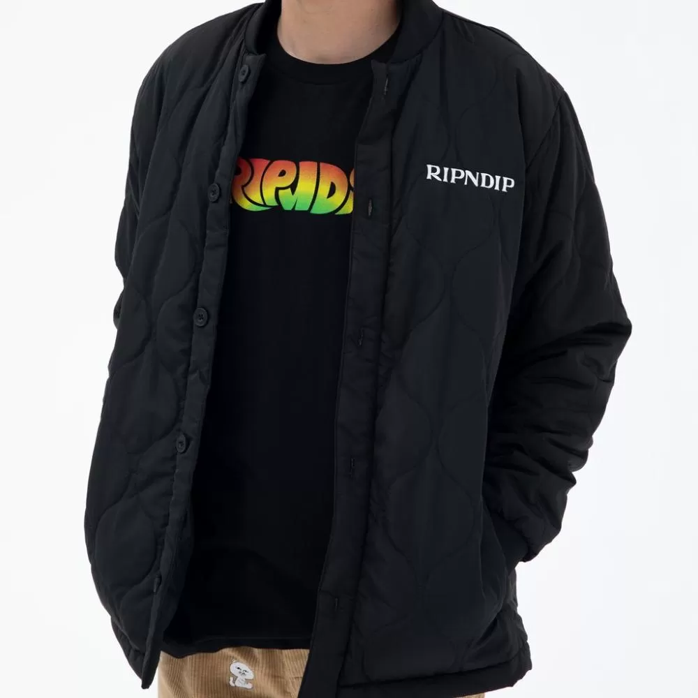 RIPNDIP NERMBOUTINS QUILTED BOMBER JACKET-BLACK