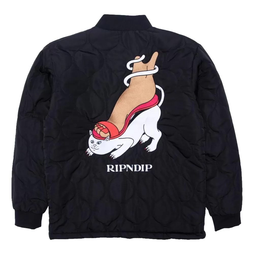 RIPNDIP NERMBOUTINS QUILTED BOMBER JACKET-BLACK