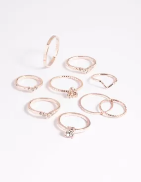 Rose Gold Fine Faux Ring Pack