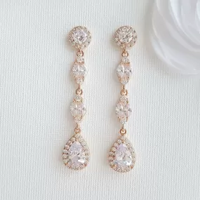 Rose Gold Long Earrings- Hayley