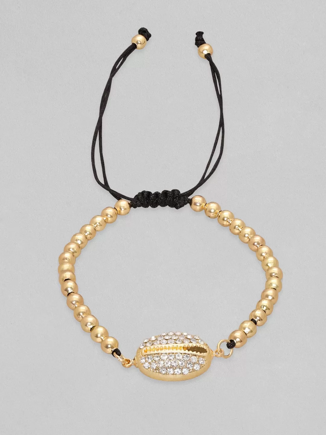 Rubans Voguish Gold Plated Bead Bracelet