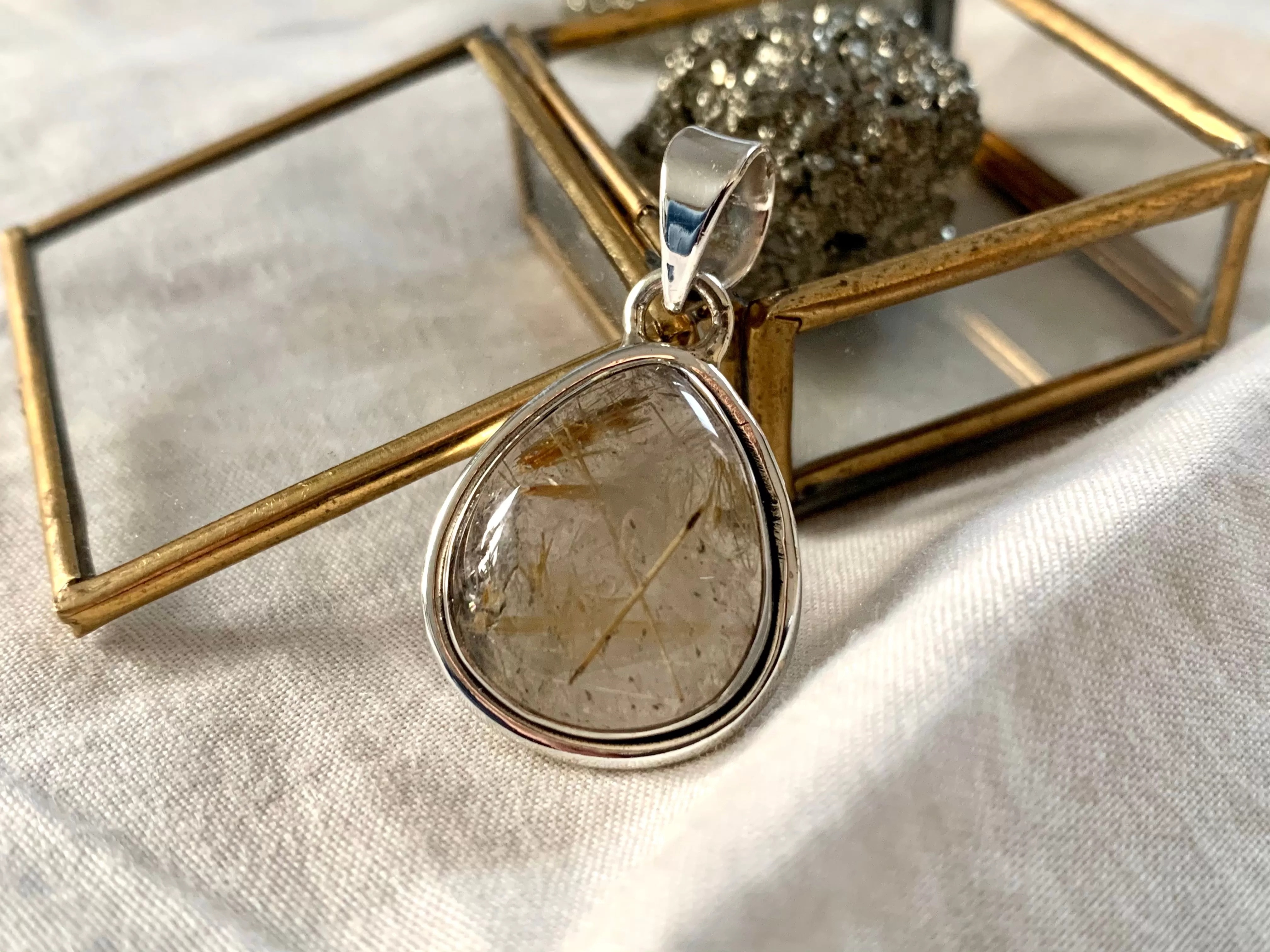 Rutilated Quartz Brea Pendant - Drop