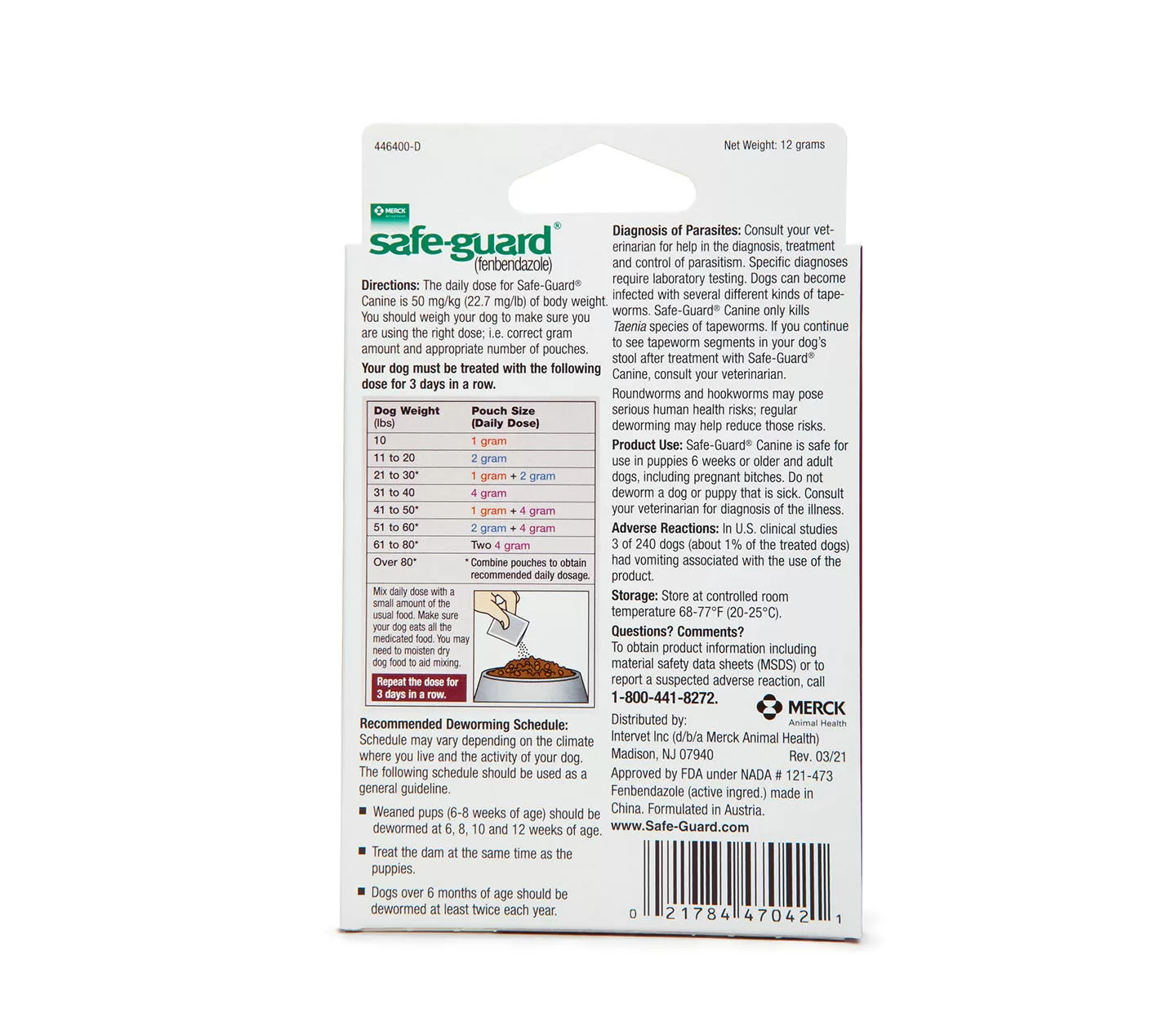 Safe-Guard Canine Dewormer 4 GM