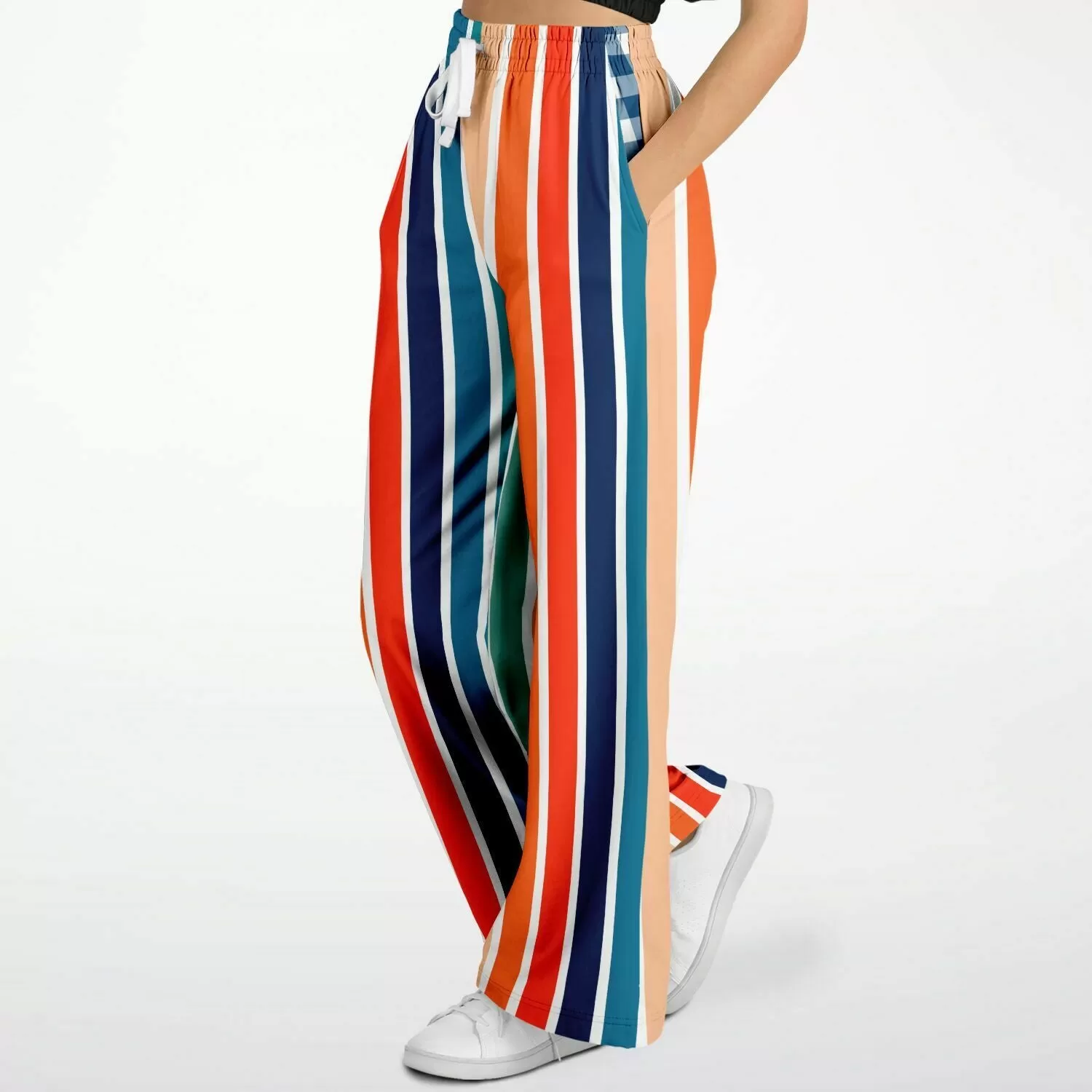 Salsa Time Striped Eco-Poly Stretchy Phat Bellbottoms