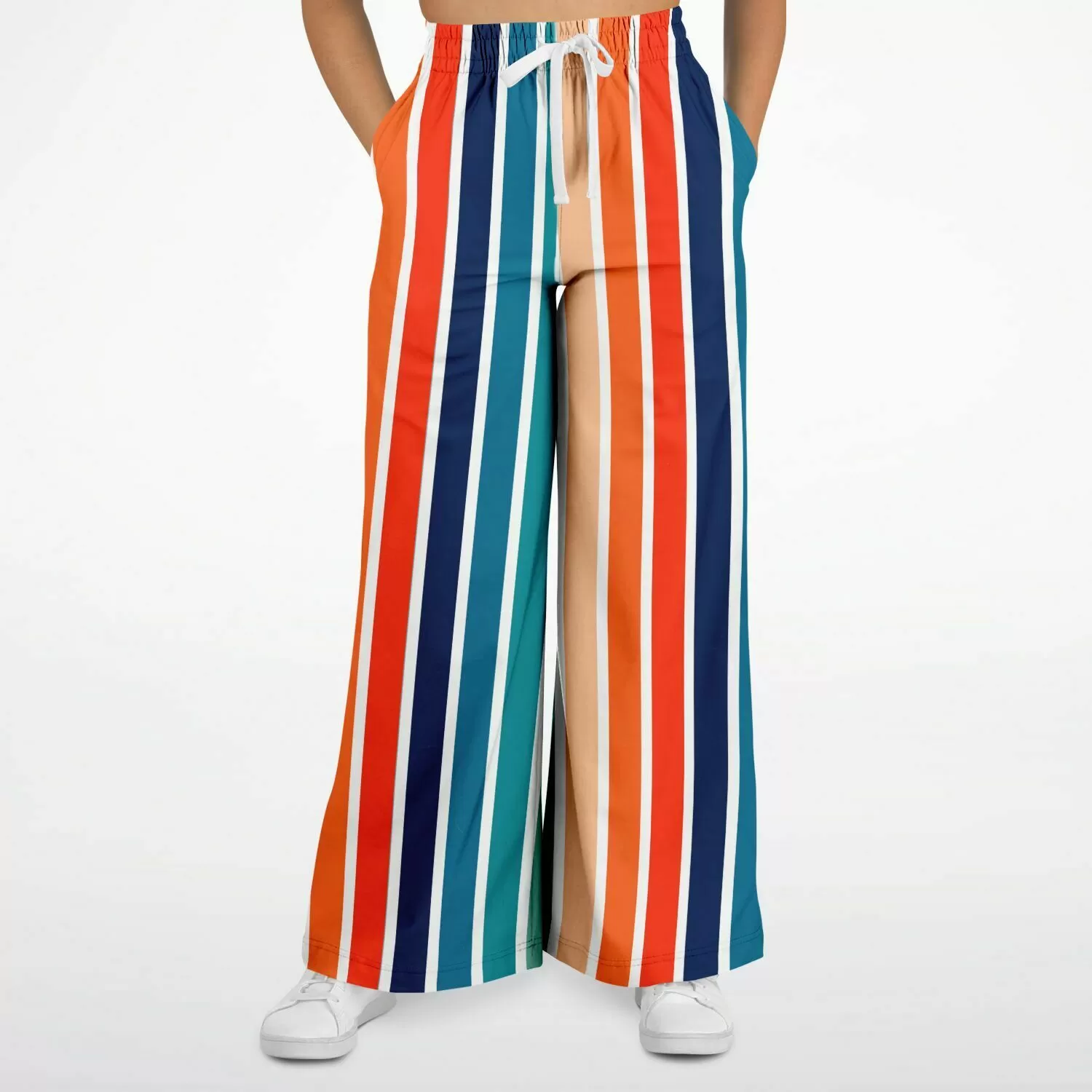 Salsa Time Striped Eco-Poly Stretchy Phat Bellbottoms