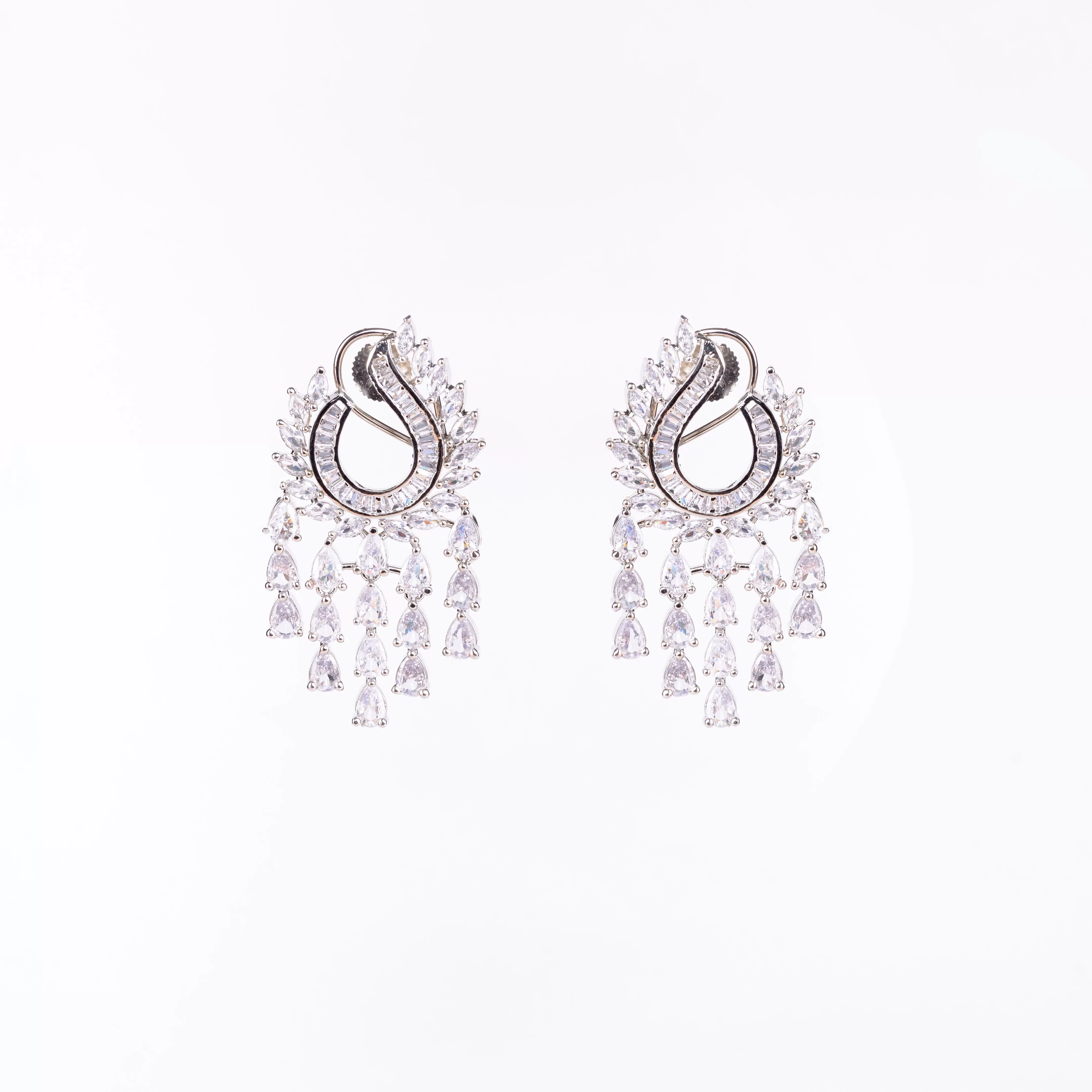 Shimmering Rhodium Earrings