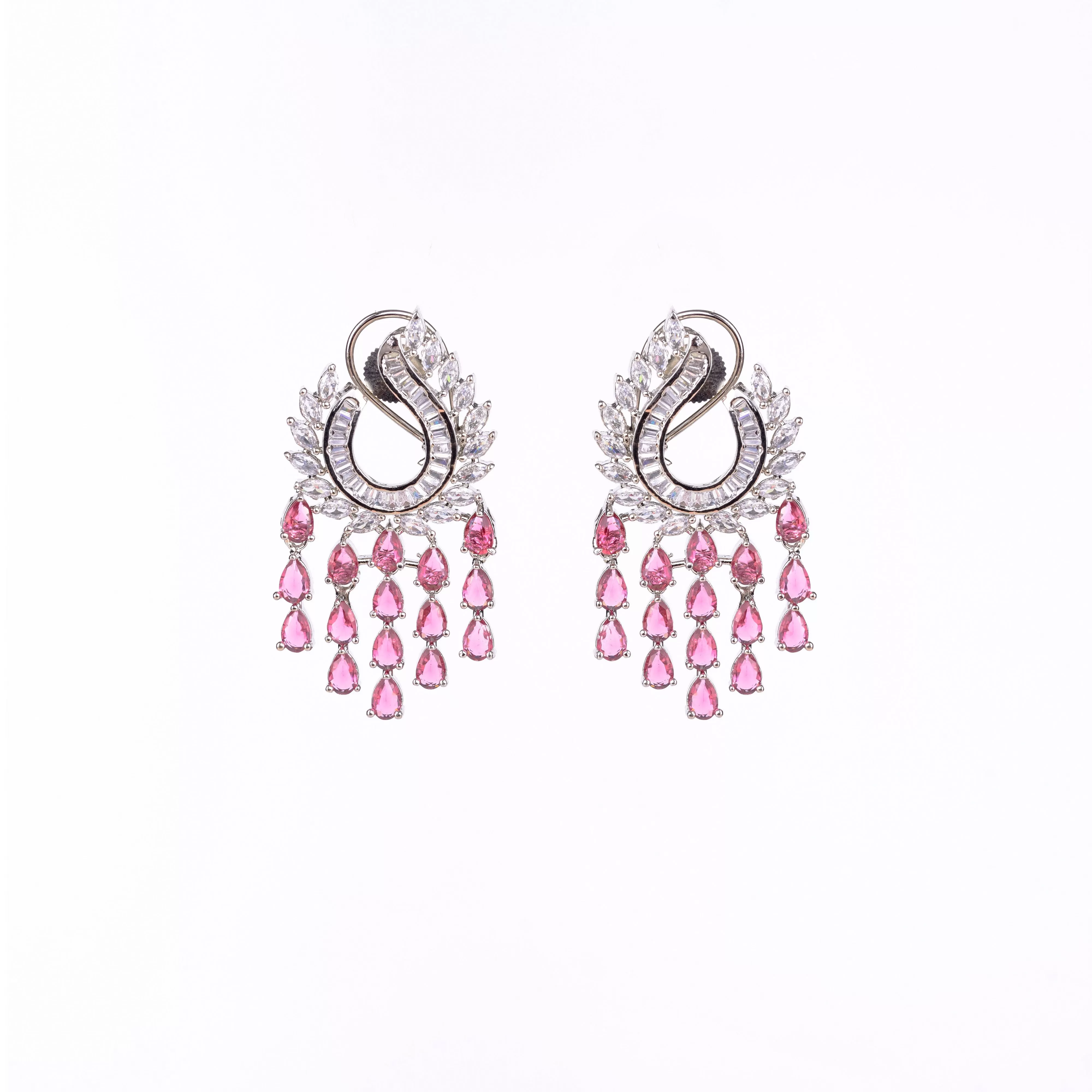 Shimmering Rhodium Earrings