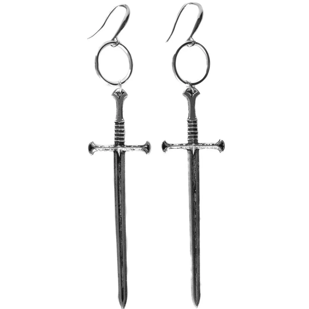 Silver Anduril Sword Earrings