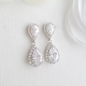 Silver Teardrop Earrings-Emma