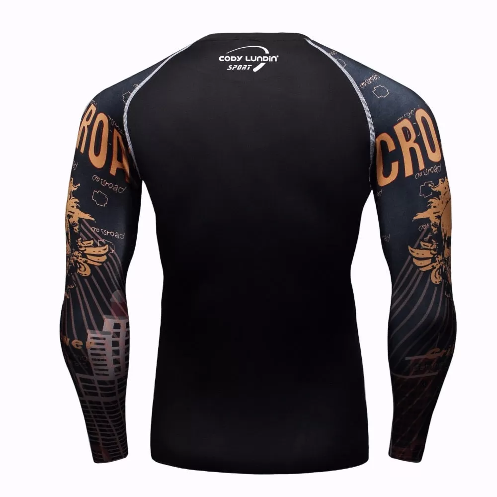 Skull Compression 'Cityscape' Elite Long Sleeve Rashguard