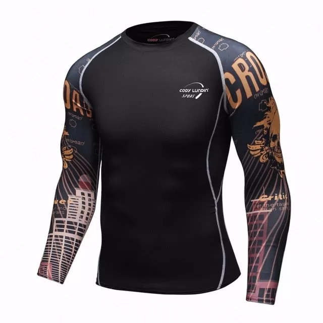 Skull Compression 'Cityscape' Elite Long Sleeve Rashguard