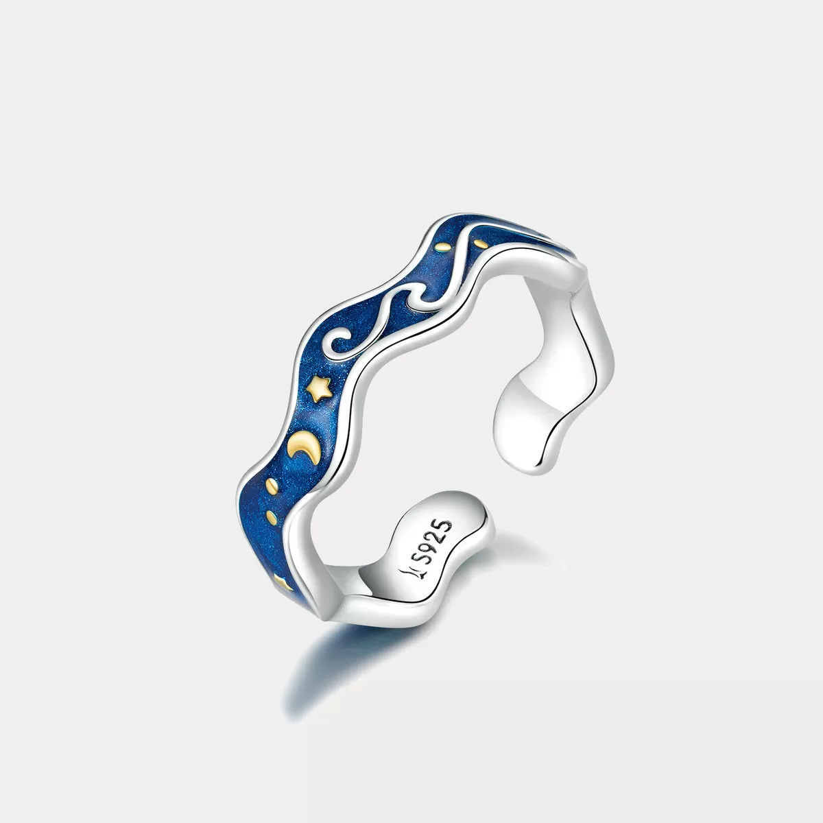 Starry Sky Wave Shape Ring