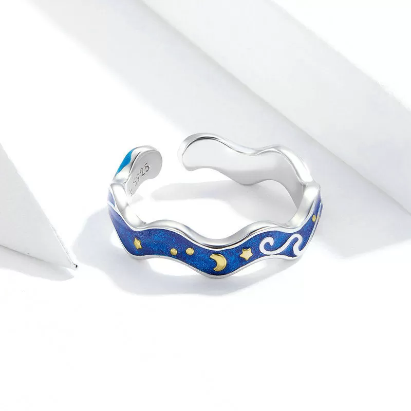 Starry Sky Wave Shape Ring