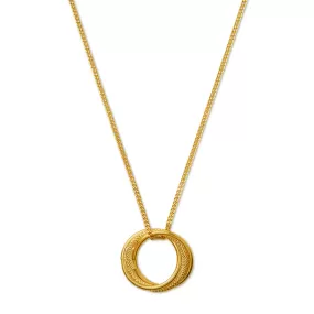 Textured Interlocking Open Circle Necklace