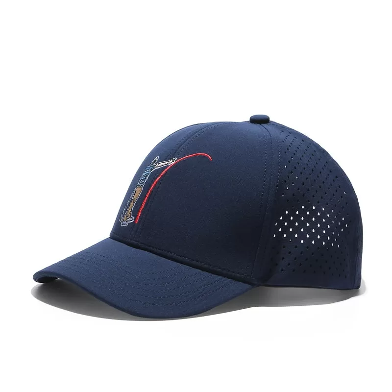 TOUR PRO Mad Slicer Golf Hat in Navy Blue with Curved Brim