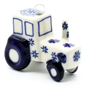 Tractor-Ornament in Blue Winter