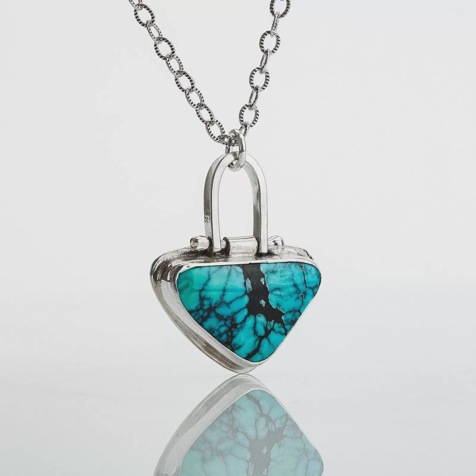 Triangle Cloud Mountain Turquoise Hinge Necklace