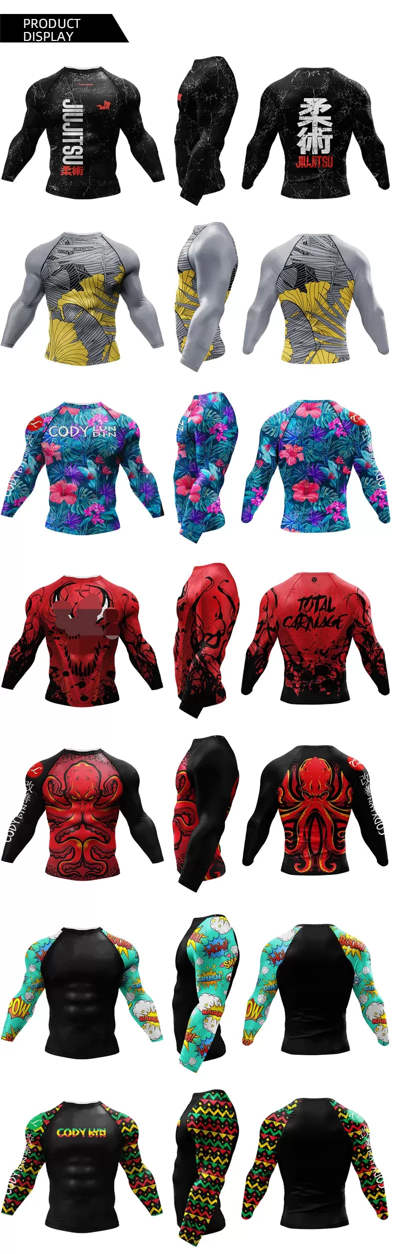 Tribal 'Big Island' Elite Long Sleeve Compression Rashguard