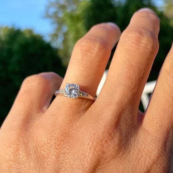 Vintage Engagement Ring, RBC 0.75ct.