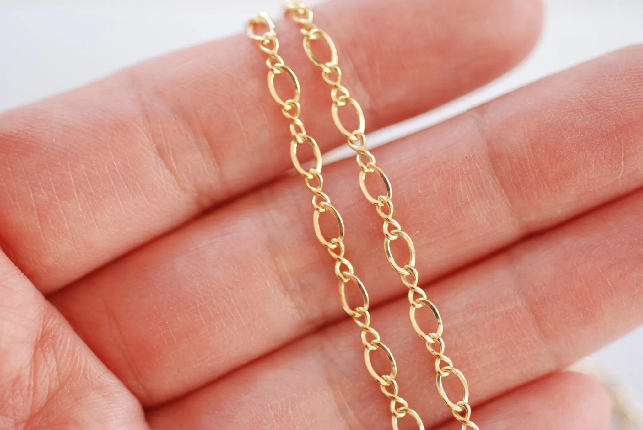 Wholesale 3mm Figure Eight 8 Gold Filled Chain l Permanent Jewlery Twisted Infinity Link Chain Unfinished chain