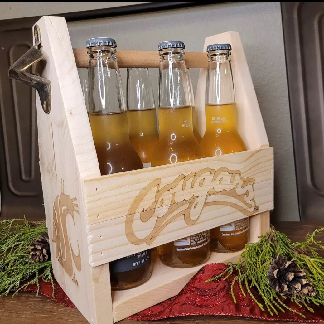 WSU Wood Beer Caddie